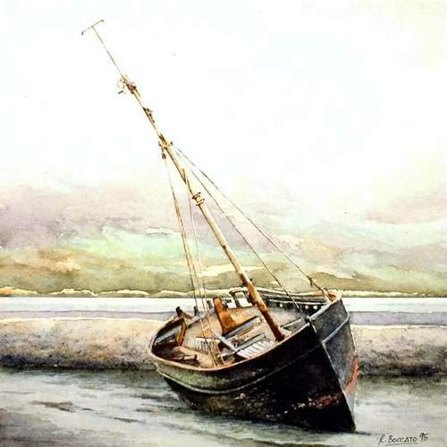 Barca arenata - tecnica mista - cm.36x36 - 1995